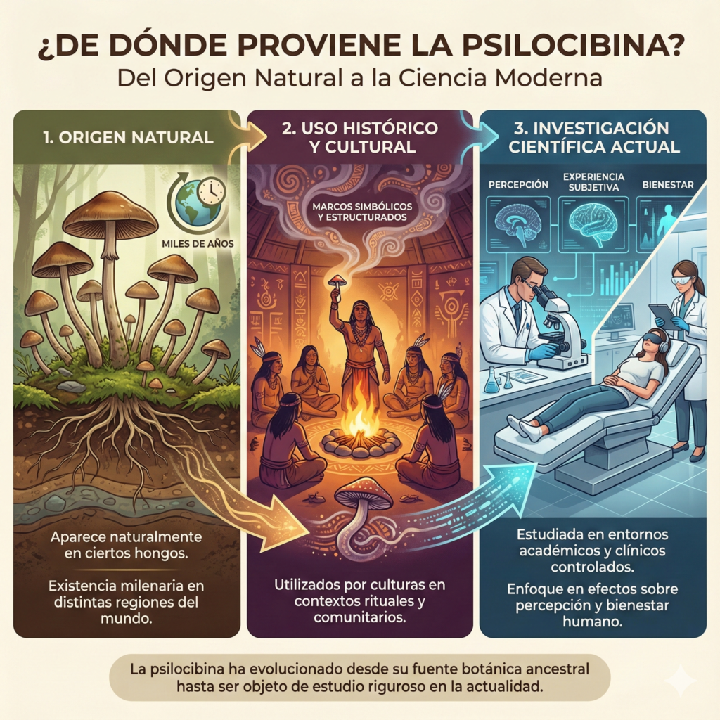 de donde proviene la psilocibina
